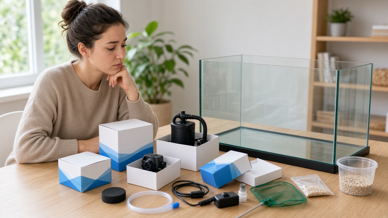 Ouverture d'un kit aquarium avec checklist